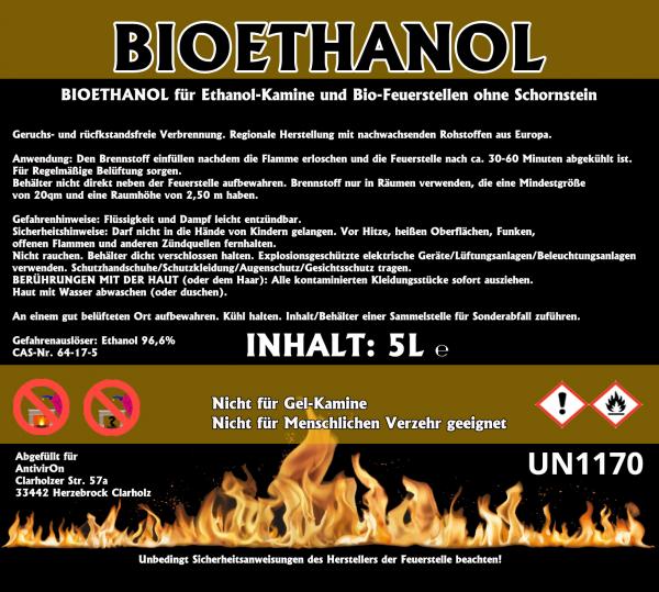 Bioethanol 10L 96.6% Kaminethanol Premium